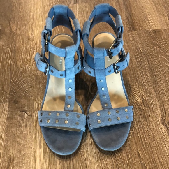 Blue Suede Saks Fifth Avenue 3 inch sandal - Picture 2 of 8